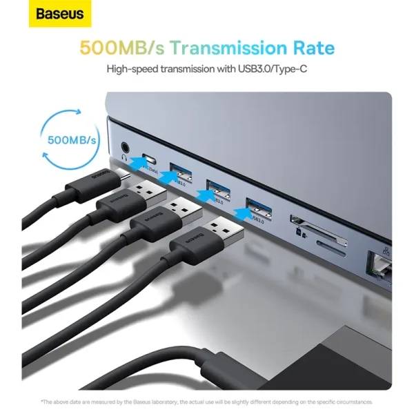 [BASEUS] Hub 12 en 1 – Tipo C | 4K 60Hz | USB 3.0 - Imagen 4