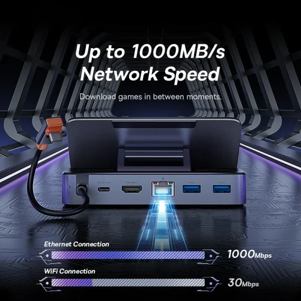 [Baseus] Estación de acoplamiento USB C para Steam Deck o Nintendo Switch - Hub - Imagen 4