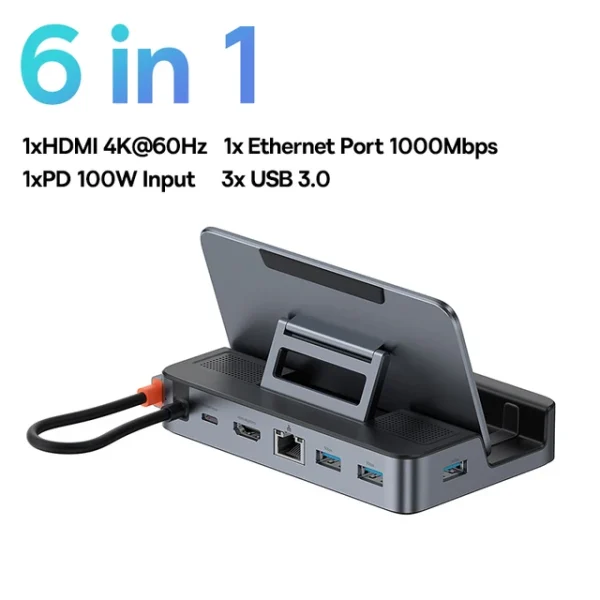 [Baseus] Estación de acoplamiento USB C para Steam Deck o Nintendo Switch - Hub