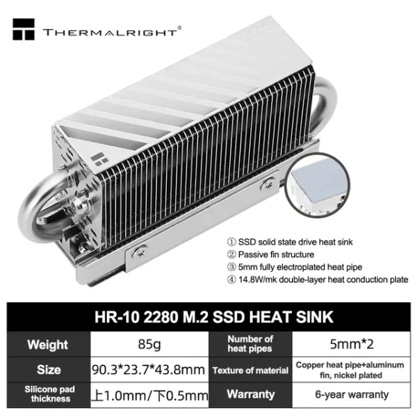 Thermalright HR-10 2280 | DISIPADOR PARA SSD - M.2 - NVME - Imagen 2