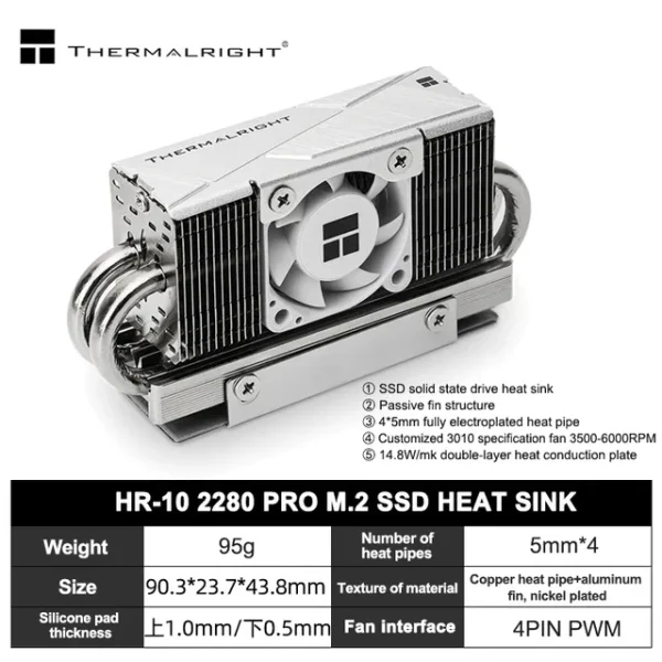Thermalright HR-10 2280 PRO | DISIPADOR PARA SSD - M.2 - NVME - Imagen 4