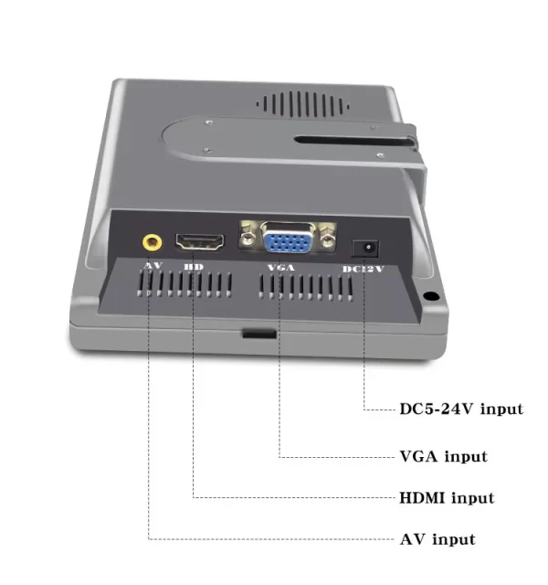 Monitor IPS de 7 Pulgadas con HDMI, VGA, D-SUB | 1024x600 - Imagen 2