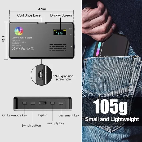 Panel Led Reflector RGB para Fotografia y Video | 2500K - 9000K - Imagen 3