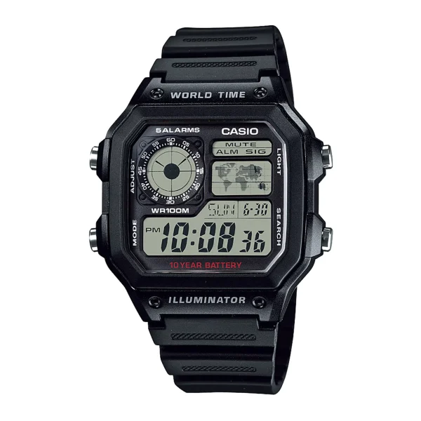 Reloj CASIO AE-1200WH-1A - Resina Juvenil Negro
