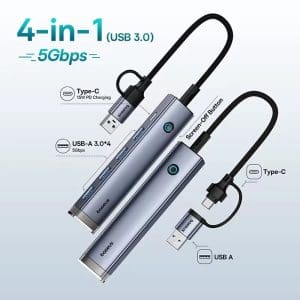 Hub Baseus 4 en 1 - USB 3.0 - 15w
