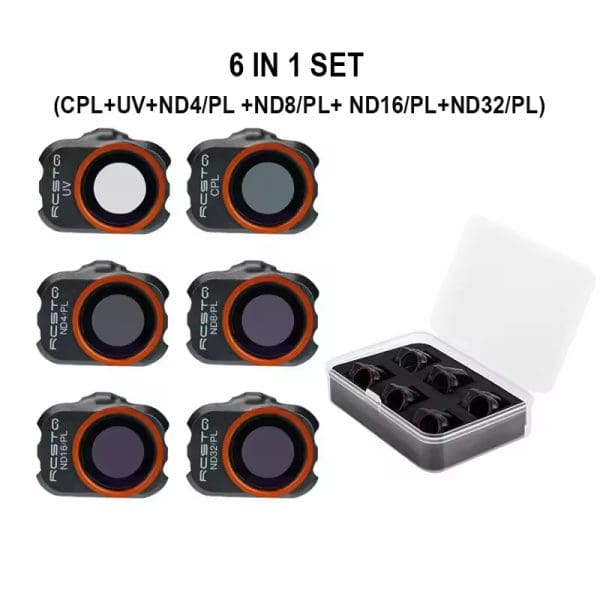 Kit de 6 Filtros de Lentes Para Drone | UV CPL ND4 ND8 ND16 ND32 ND/PL - Imagen 2