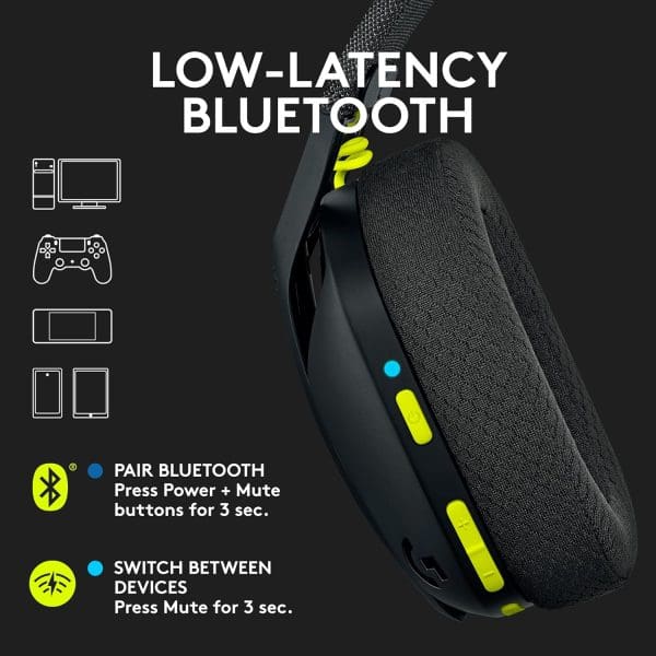 Audífono Gaming Logitech G435 Lightspeed Wireless Negro - Imagen 3
