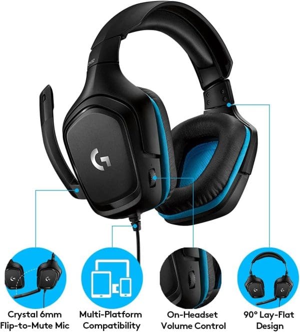 Audífono Gaming Logitech G432 7.1 - Blue - Imagen 4