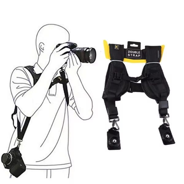 Correa de Hombro para 2 Cámaras DSLR