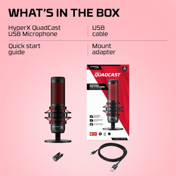 Microfono Gamer Hyperx Quadcast - Omnidireccional - Imagen 9