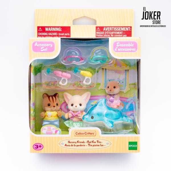 Sylvanian Families – Amigos de la Guardería - Trío de Diversión en la Piscina – Calico Critters