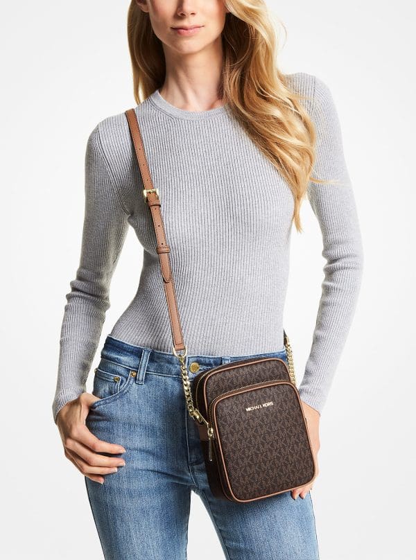 Bolso Crossbody Jet Set Medium Logo Michael Kors Para Mujer - Imagen 5