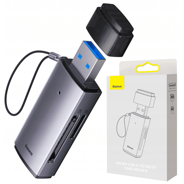 Baseus Lector Tarjetas Memorias SD y MicroSD - USB 3.0 - Imagen 4