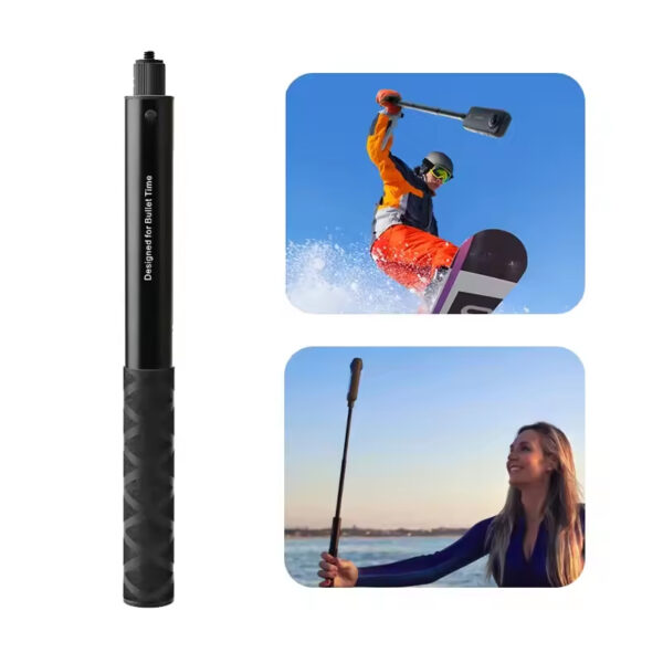 Palo Selfie Invisible HSU De 150 Cm, Extensible De Aluminio, Compatible Con Insta360, GoPro Y Osmo, Ligero Y Con Correa De Muñeca Incluida