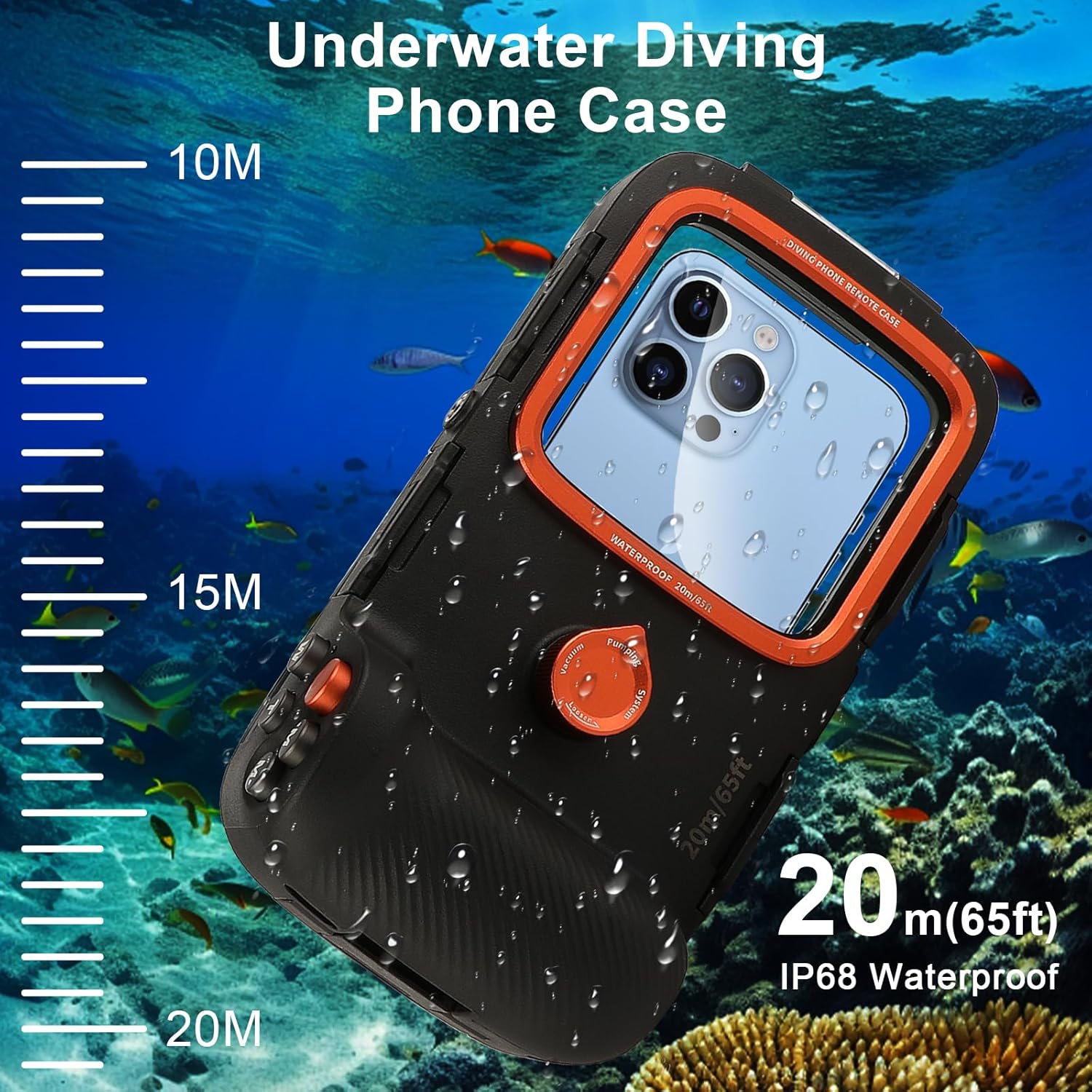 Telesin Funda de Buceo Universal Premium | Carcasa Impermeable de 20m con Grip de Control - Imagen 2