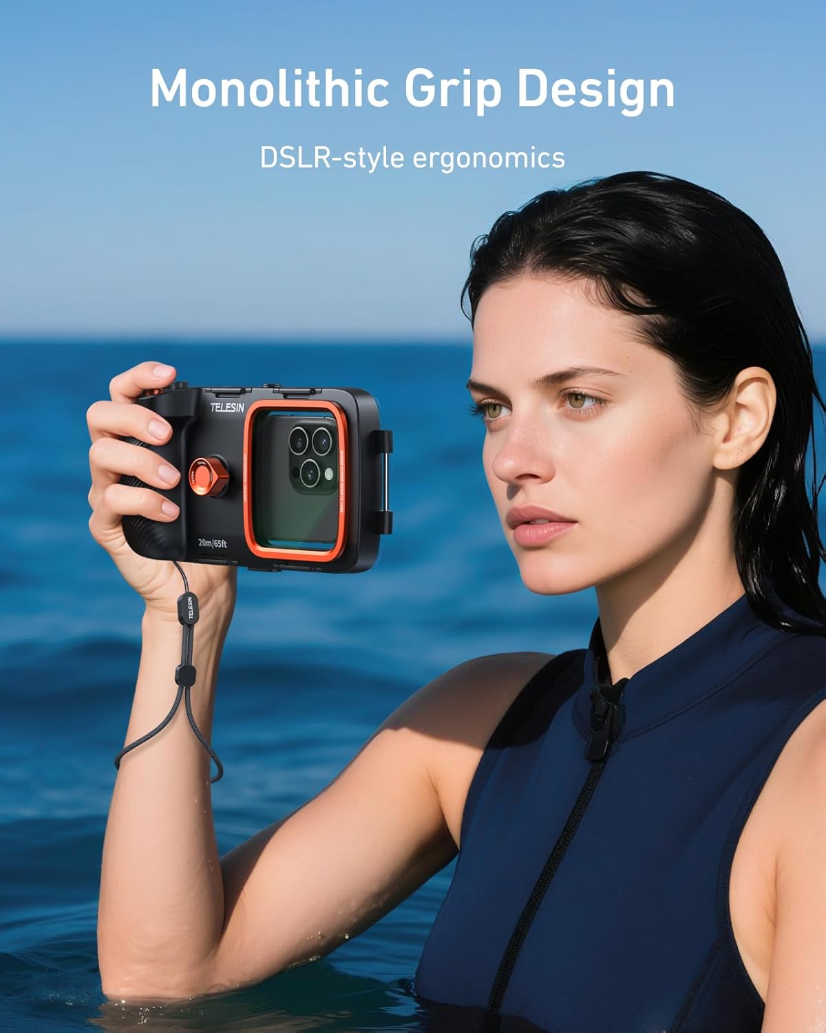 Telesin Funda de Buceo Universal Premium | Carcasa Impermeable de 20m con Grip de Control - Imagen 6