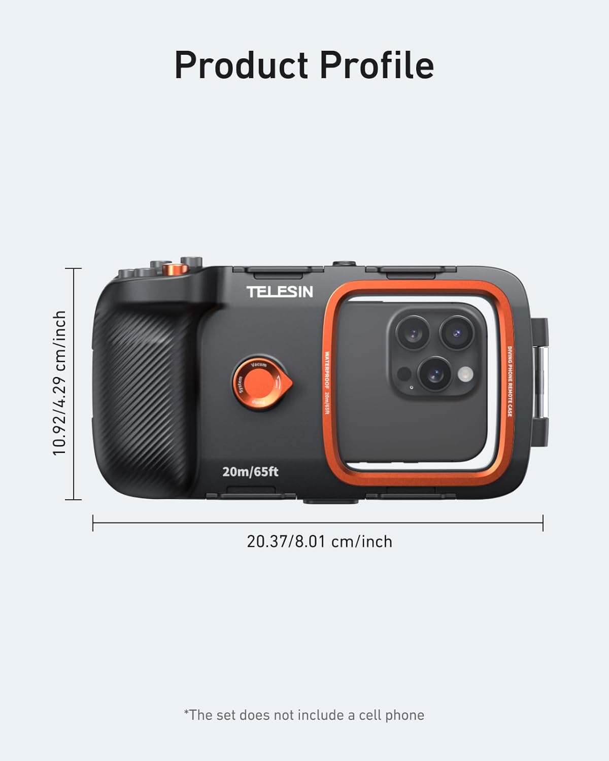 Telesin Funda de Buceo Universal Premium | Carcasa Impermeable de 20m con Grip de Control - Imagen 7