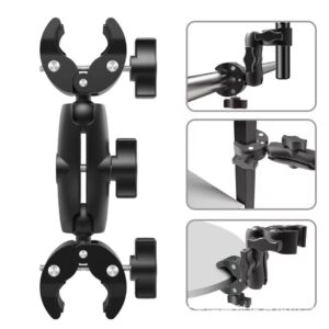 Soporte de Doble Pinza Super Clamp con Brazo de Rotación 360° | Adaptador Multifuncional | Insta – GoPro – DJI
