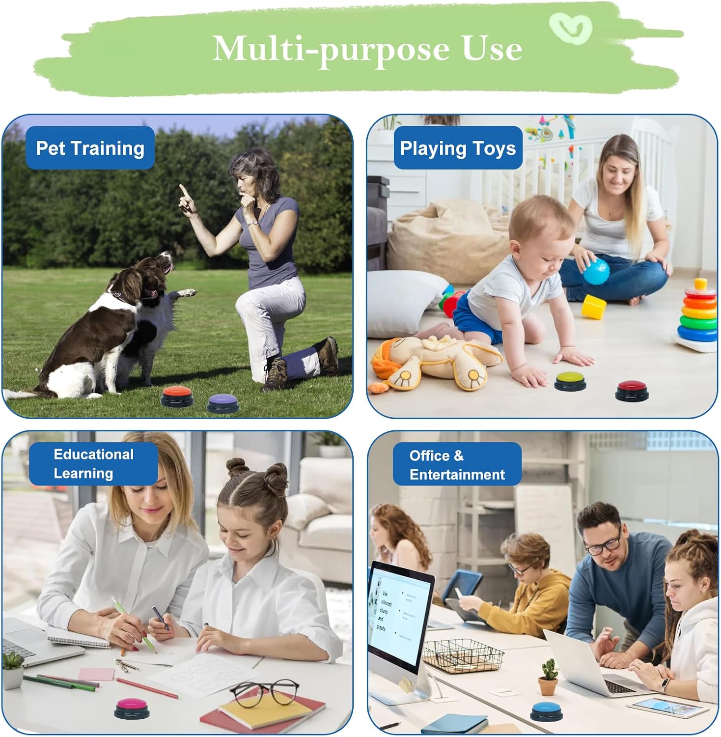 Set de 6 Botones Grabables de Voz para Entrenamiento de Perros y Mascotas - Imagen 4