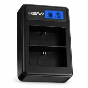 Cargador Dual SEIVI para Baterías Canon LP-E6 – Pantalla LCD