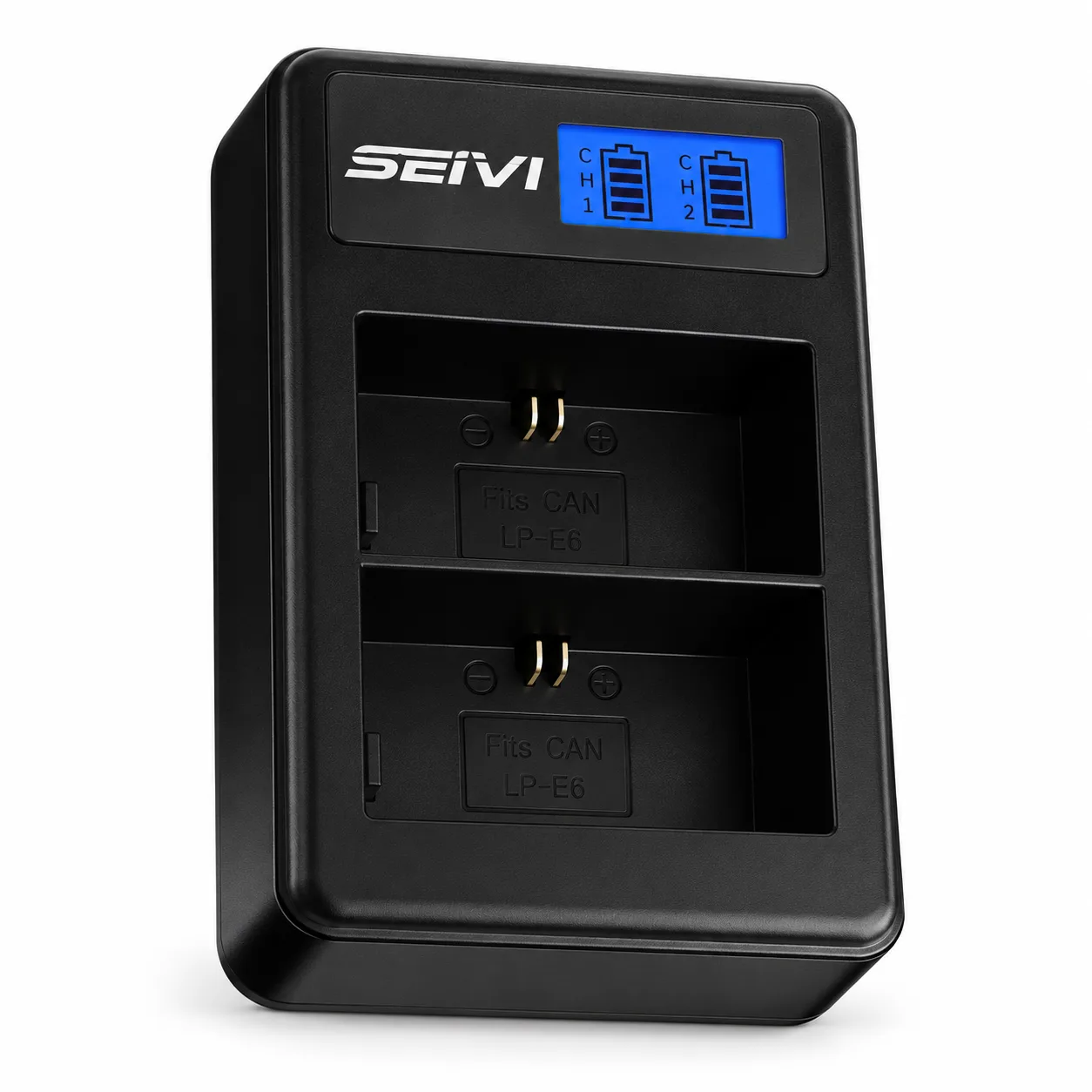 Cargador Dual SEIVI para Baterías Canon LP-E6 – Pantalla LCD