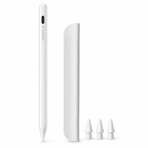 Lápiz óptico GOOJODOQ blanco para iPad con funda y tres puntas de repuesto