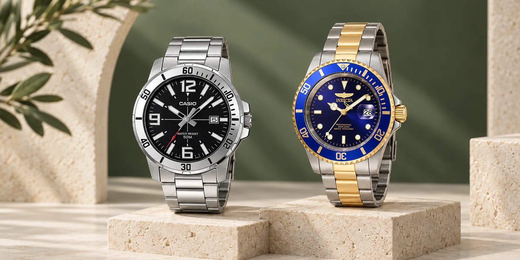 Reloj CASIO MTP-VD01D-1B Acero Plateado – Hombre y Reloj INVICTA Pro Diver 26972 - Acero Hombre Azul con Plateado y Dorado