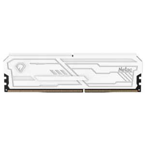 Memoria RAM Netac Shadow III DDR4 con disipador blanco; imagen referencial del módulo del kit de 32 GB (2 x 16 GB)