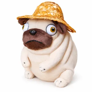 Peluche de Pug con Sombrero "PIG THE PUG" | 15 cm
